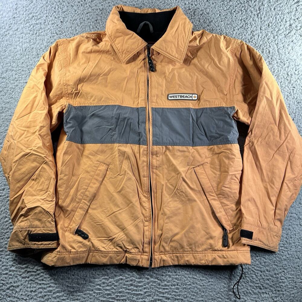 VINTAGE WESTBEACH JACKET MENS MEDIUM ORANGE SNOWBOARDING Y2K GORPCORE NYLON SNOW